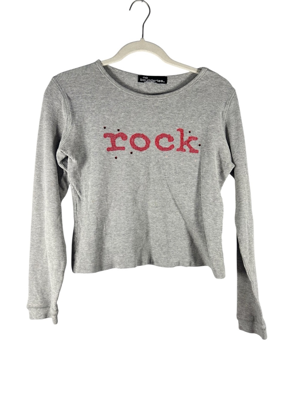 No Boundaries Y2K Rock Stud Thermal Baby Tee Style Long Sleeve Small
